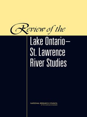 cover image of Review of the Lake Ontario-St. Lawrence River Studies